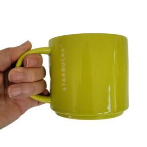 Starbucks Coffee Tea Mug Lime Green Glossy Ceramic Cup 2012 14 oz